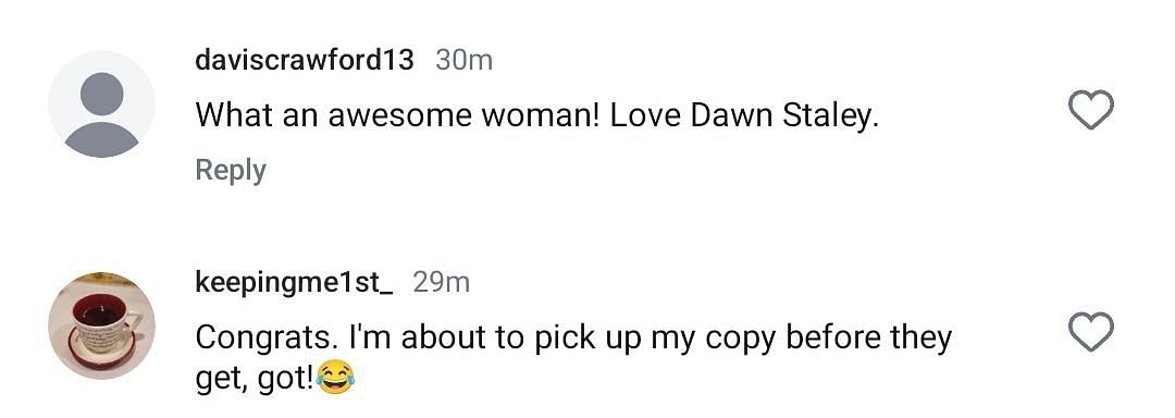Fan's comments on Dawn Staley's post (Credits: IG/Dawn Staley)